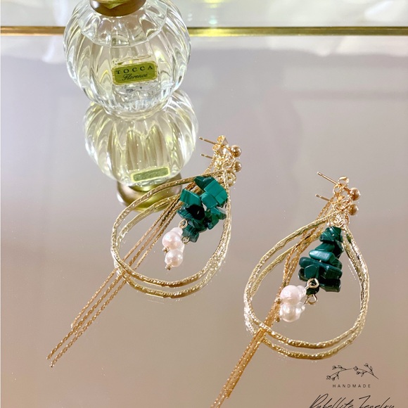 Handmade Oversized Teardrop Earrings Statement Earrings - Picture 3 of 4